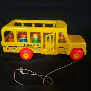 Vintage Fisher-Price Yellow Pull-Along School Bus